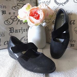 Xsensible shoes leather casual comfort  Mary Jane stretchable black